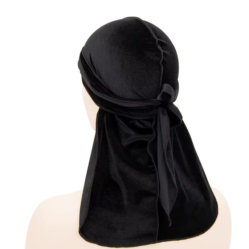 Black Unisex Soft Velvet Headwrap